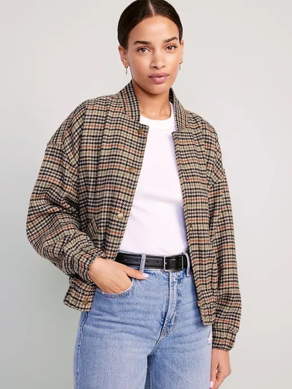 OLD NAVY Houndstooth Bomber Jacket - 2XL